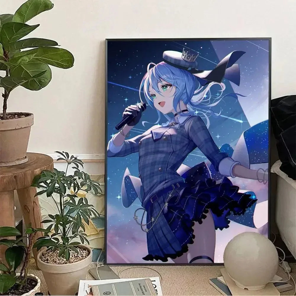 Hoshimachi Suisei Hololive Anime Canvas Wall Art Poster