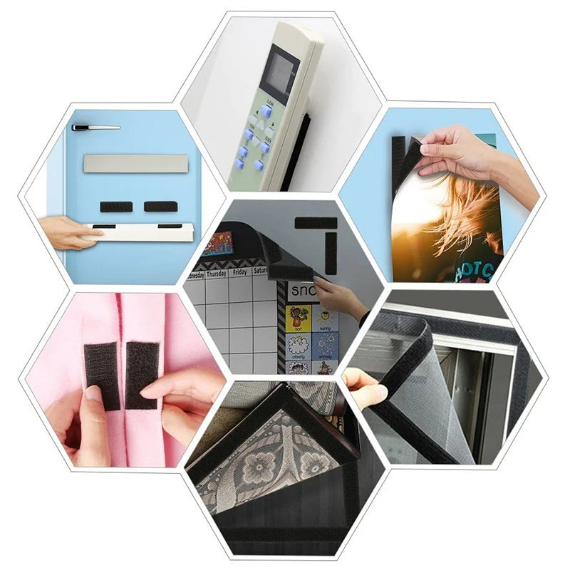Self-Adhesive Hook & Loop Fastener Tape – 10 Pairs Carpet Fix