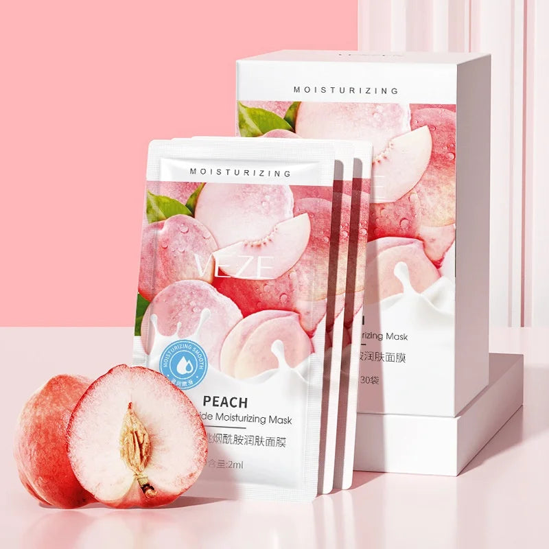 Peach Sleeping Mask with Niacinamide – 30 Pcs Overnight Mask