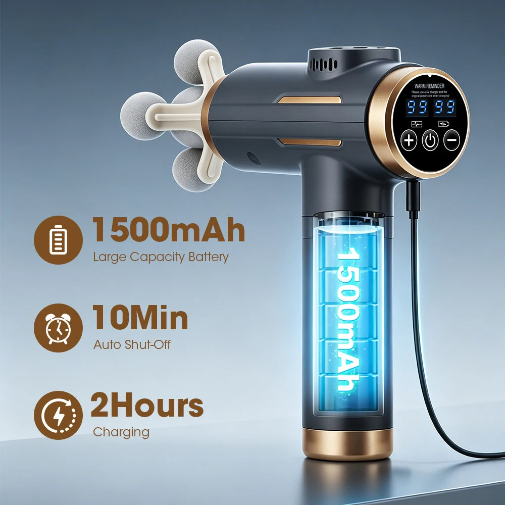 Cordless Percussion Massage Gun 3200RPM Deep Tissue 99 Speeds 11 Heads Office Neck & Shoulder Massager for Post-Workout Recovery Peaceful Pleasures Health and Wellness