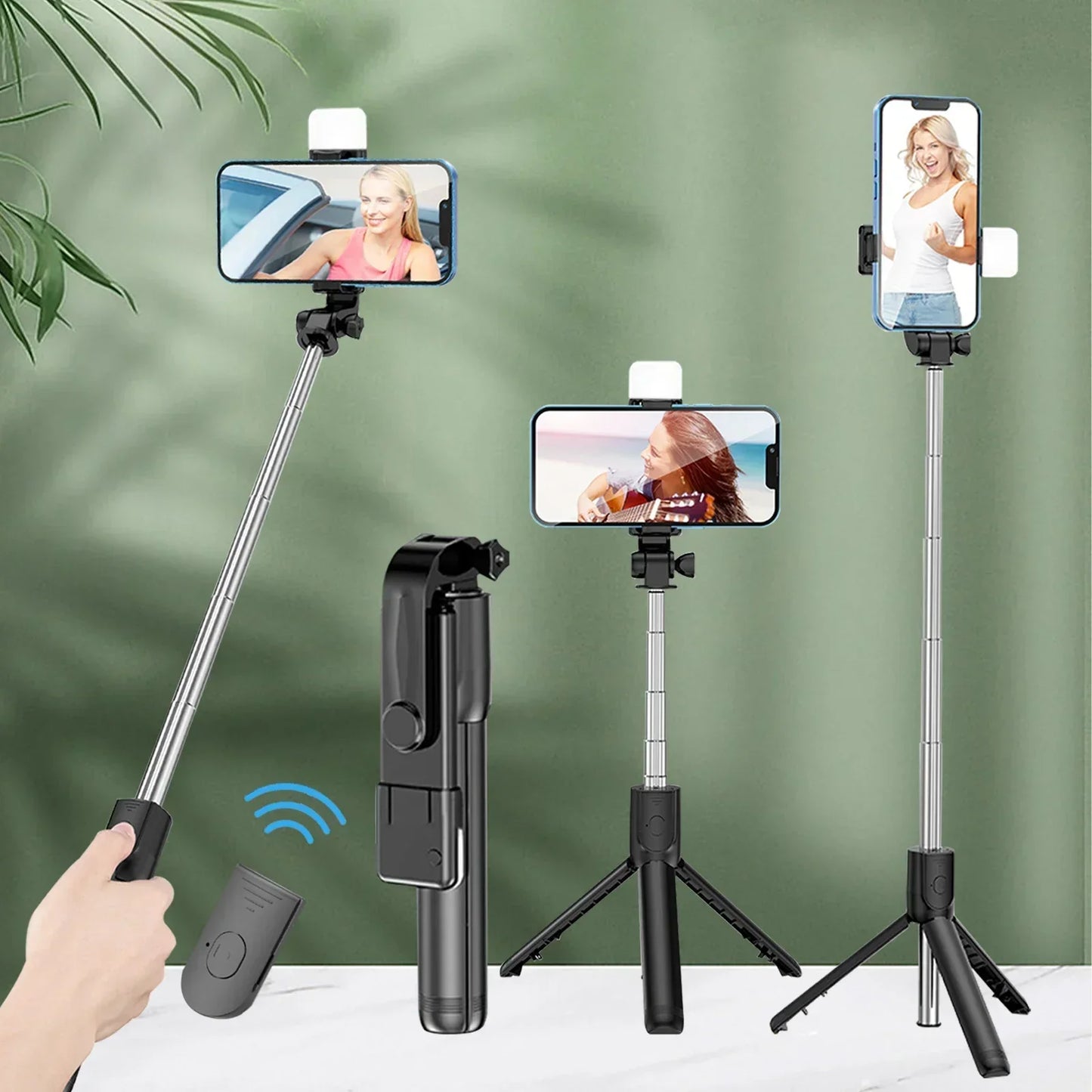 Selfie Stick Telescopic Travel Handheld Tripod Portable Phone Stand [700mm] Bluetooth Remote Extendable Phone Tripod Peaceful Pleasures Health and Wellness