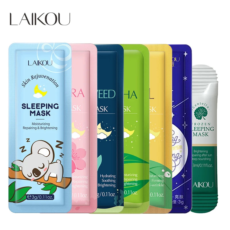 LAIKOU 7-in-1 Korean Sleeping Face Mask Set | Anti-Wrinkle & Hydrating