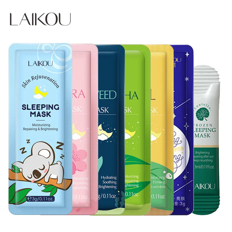 LAIKOU 7-Piece Korean Sleeping Face Mask Set – Hydrating & Firming