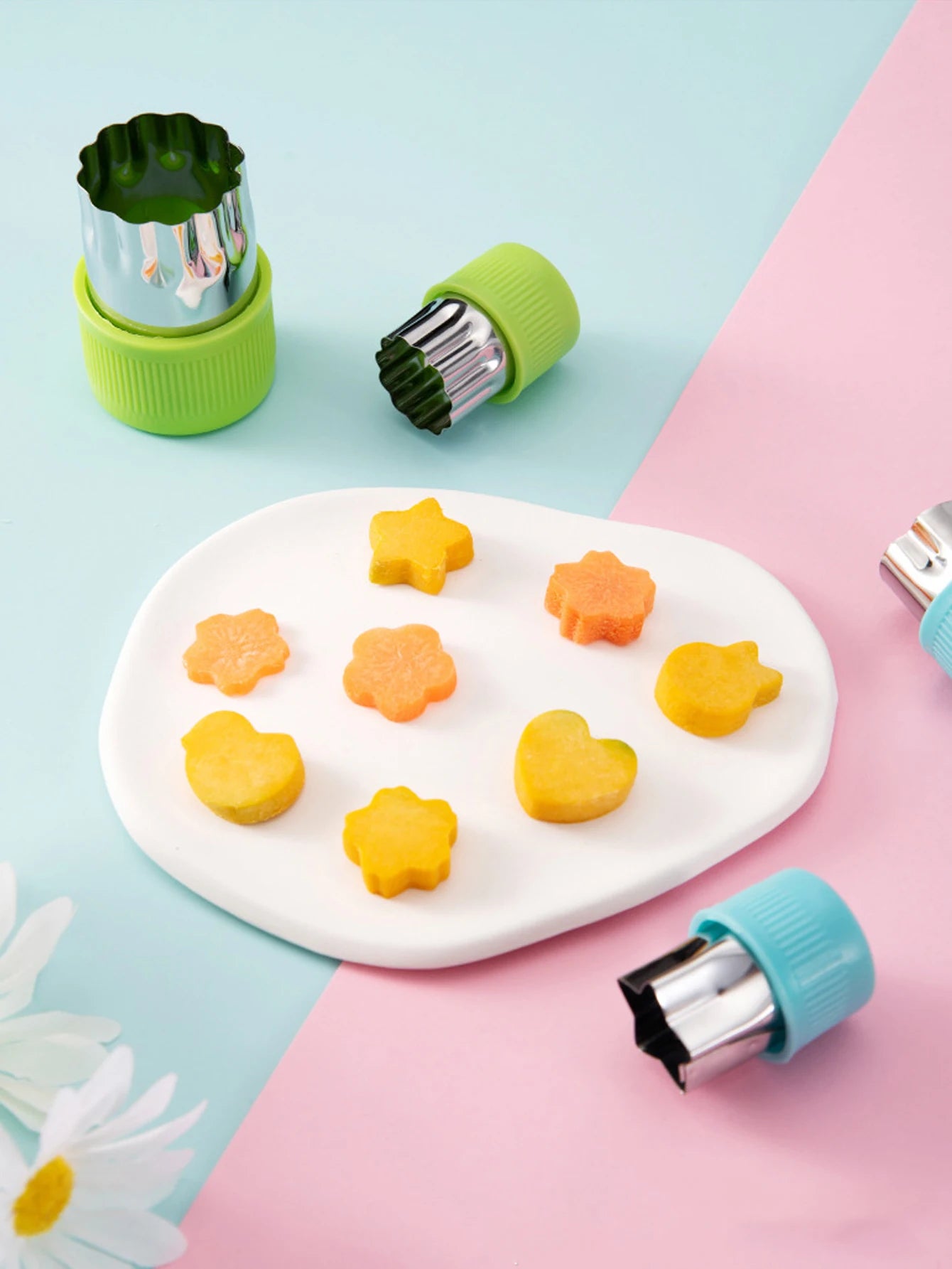 12 Pcs Vegetable Cutter Shapes Sets Mini Size Cutters Fruit Cutters Kids Food Cutters Pastry Stamps Mold Biscuits Peaceful Pleasures Health and Wellness