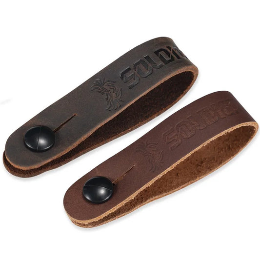 Soldier Grain Leather Guitar Neck Strap Button Head Stock Tie Safe Peaceful Pleasures Health and Wellness