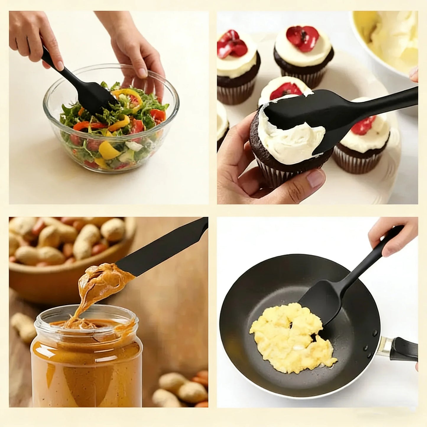 6-Piece Silicone Spatula Set – Cake Frosting & Baking Kit