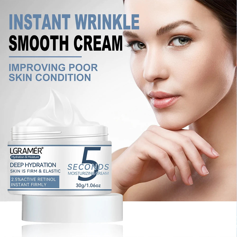 5 Seconds Active Retinol Smooth Wrinkles Cream Improve Damaged Skin Firming Face Fine Skin Moisturizing Care Lifting Cream Peaceful Pleasures Health and Wellness