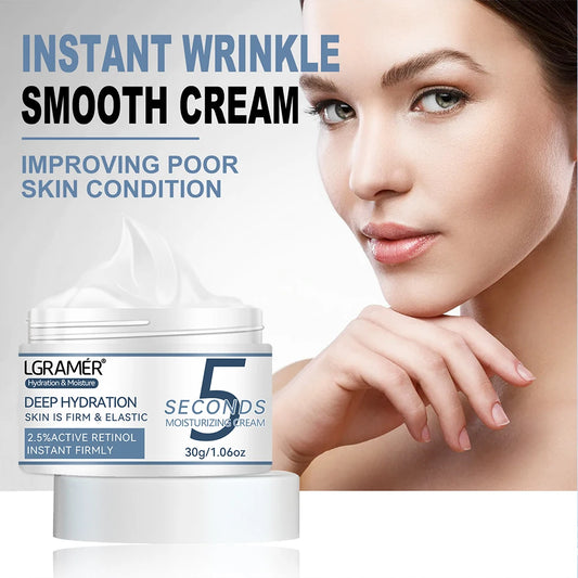 5 Seconds Active Retinol Smooth Wrinkles Cream Improve Damaged Skin Firming Face Fine Skin Moisturizing Care Lifting Cream Peaceful Pleasures Health and Wellness