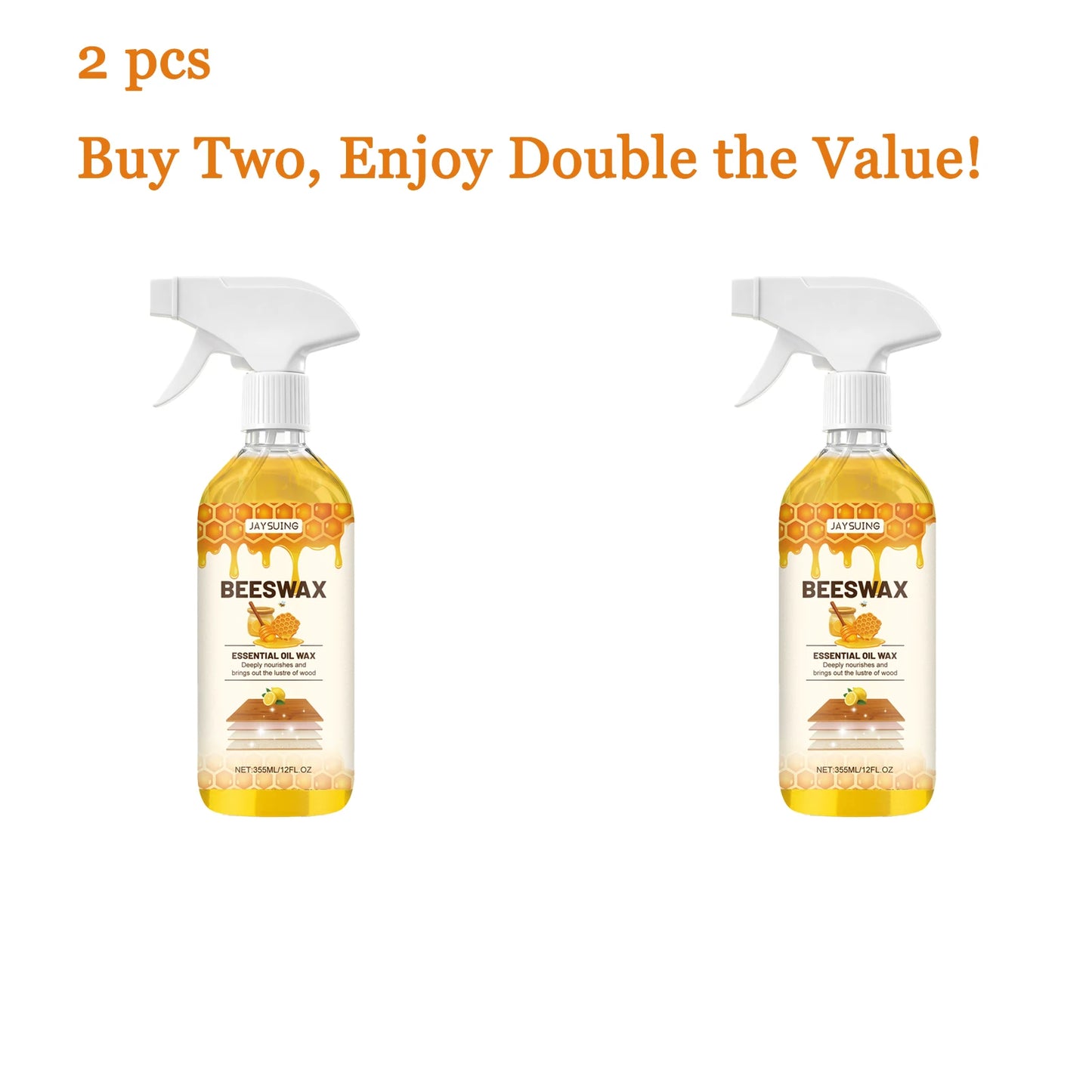 Beeswax Furniture Spray 355ml – Clean, Polish & Restore Wood Furniture Polish Spray Peaceful Pleasures Health and Wellness 2 pcs