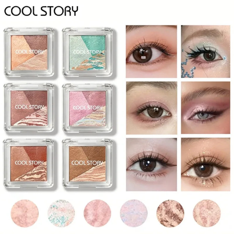 3-Color Eyeshadow Palette | Pearl Shimmer & Diamond Glitter