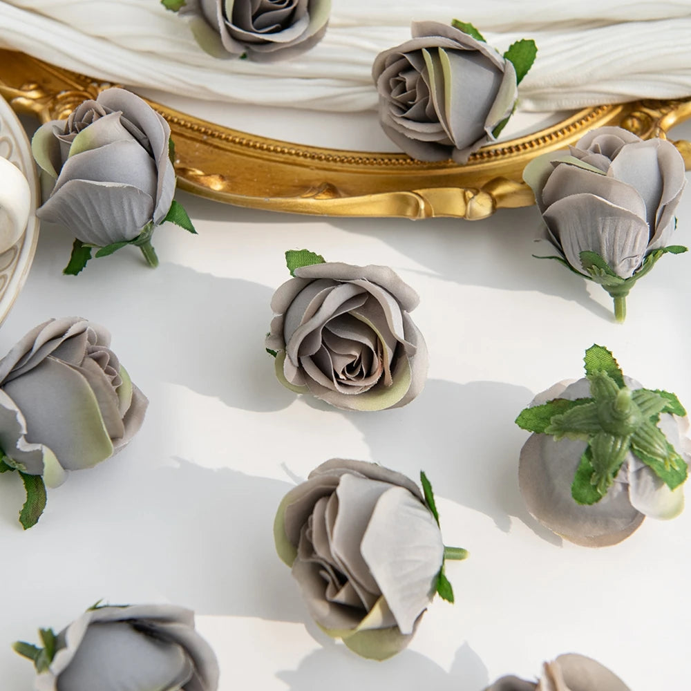 Silk Rose Heads 50/100pcs – Artificial Flowers for Wedding & DIY