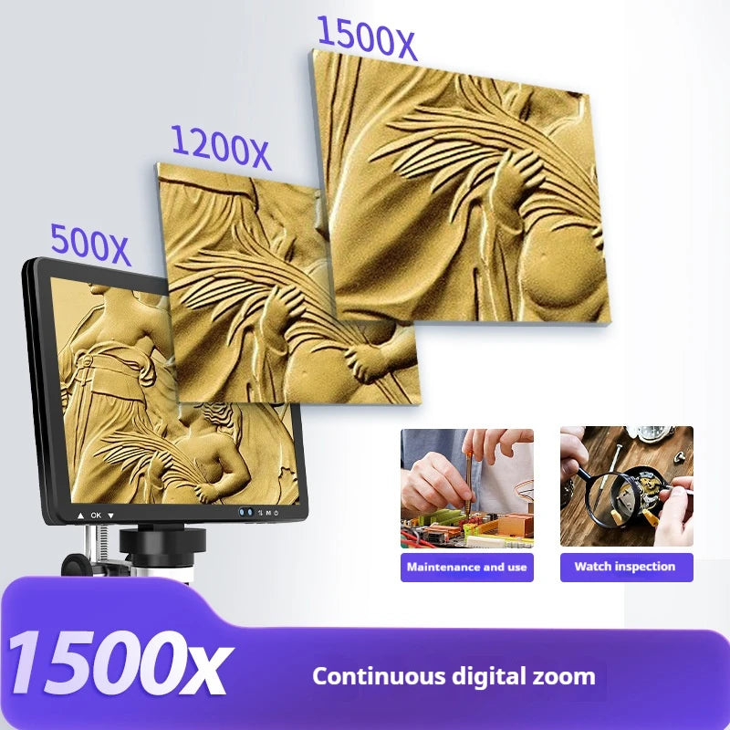 10.1-Inch Electron Microscope 1080P Ips High-Definition Screen Digital Microscope Peaceful Pleasures Health and Wellness