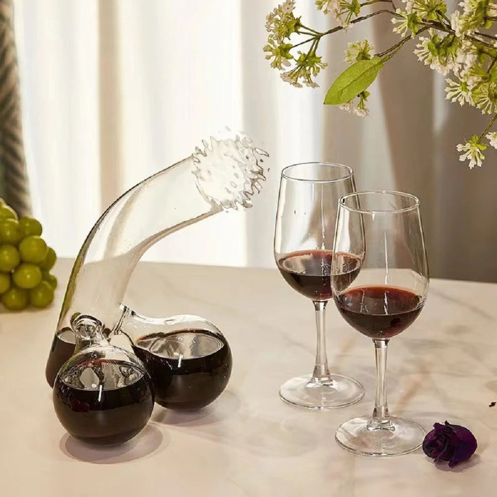 Unique Whiskey Decanter Glass Red Wine Dispenser Scottish Whiskey Decanter Manual Blown Glass Wine Decanter Sexy Home Decor Peaceful Pleasures Health and Wellness