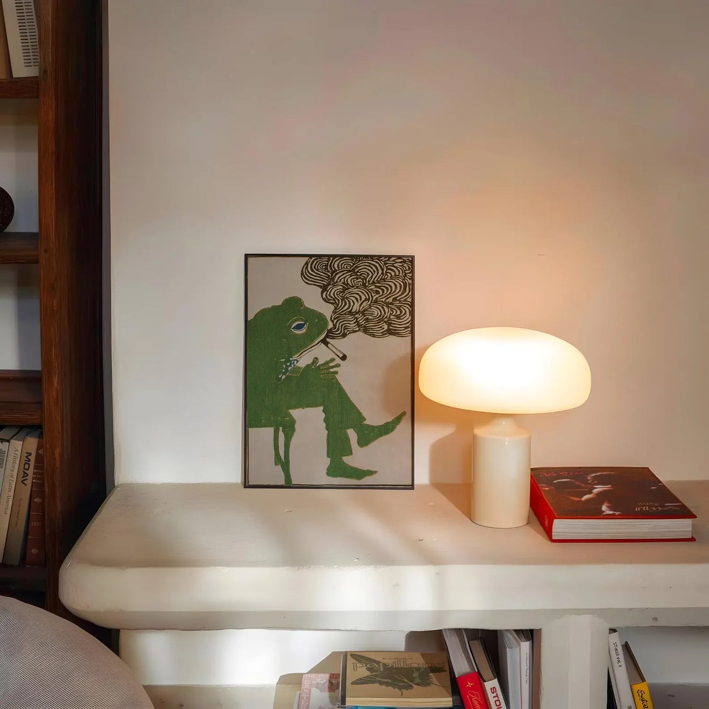 Frog Smoking Cigarette Retro Vintage Canvas Wall Art Poster