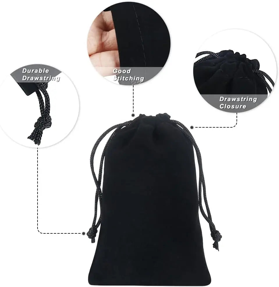 100pcs Velvet Bags 7x9cm String Bag Drawable Jewelry Packaging Bag Gift Wedding Party Display Present Sweets Packing Pouches Peaceful Pleasures Health and Wellness