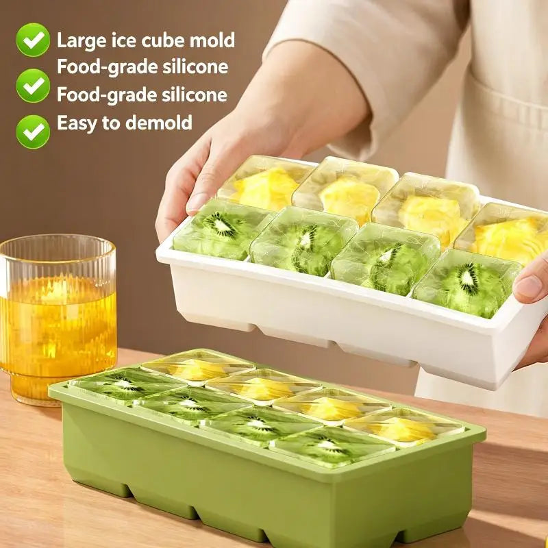 Silicone Ice Cube Tray with Leak-Proof Lid | Easy Release