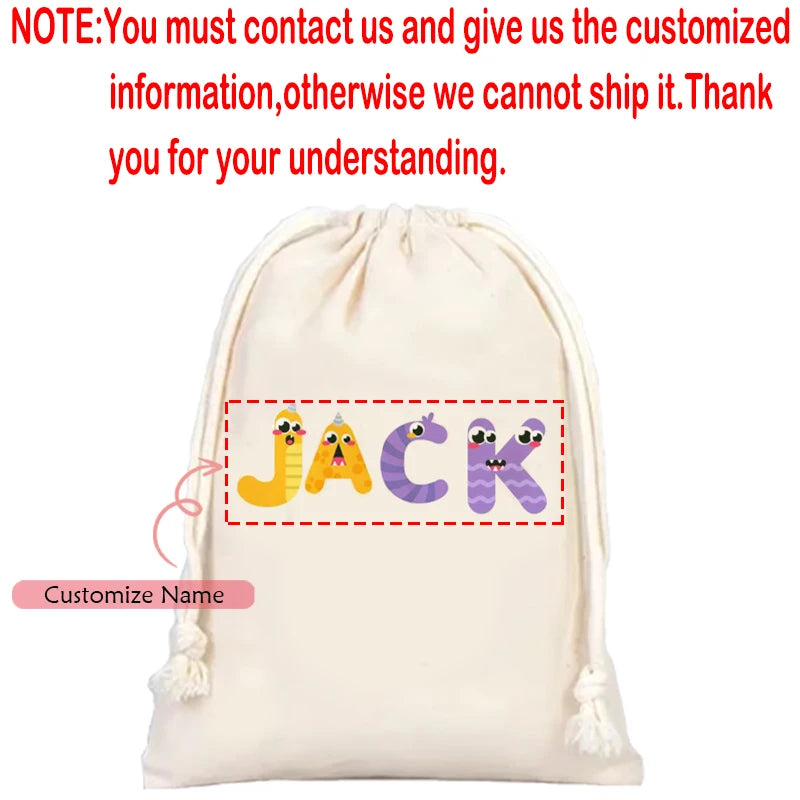 5-Pack Personalized Kids Drawstring Gift Bags | Party Favors