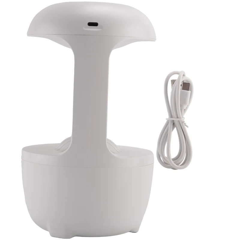 A36T-1 Piece Humidifier Household Desktop With Anti-Gravity Water Drop Rising Diffuser White New Smart Peaceful Pleasures Health and Wellness NONE