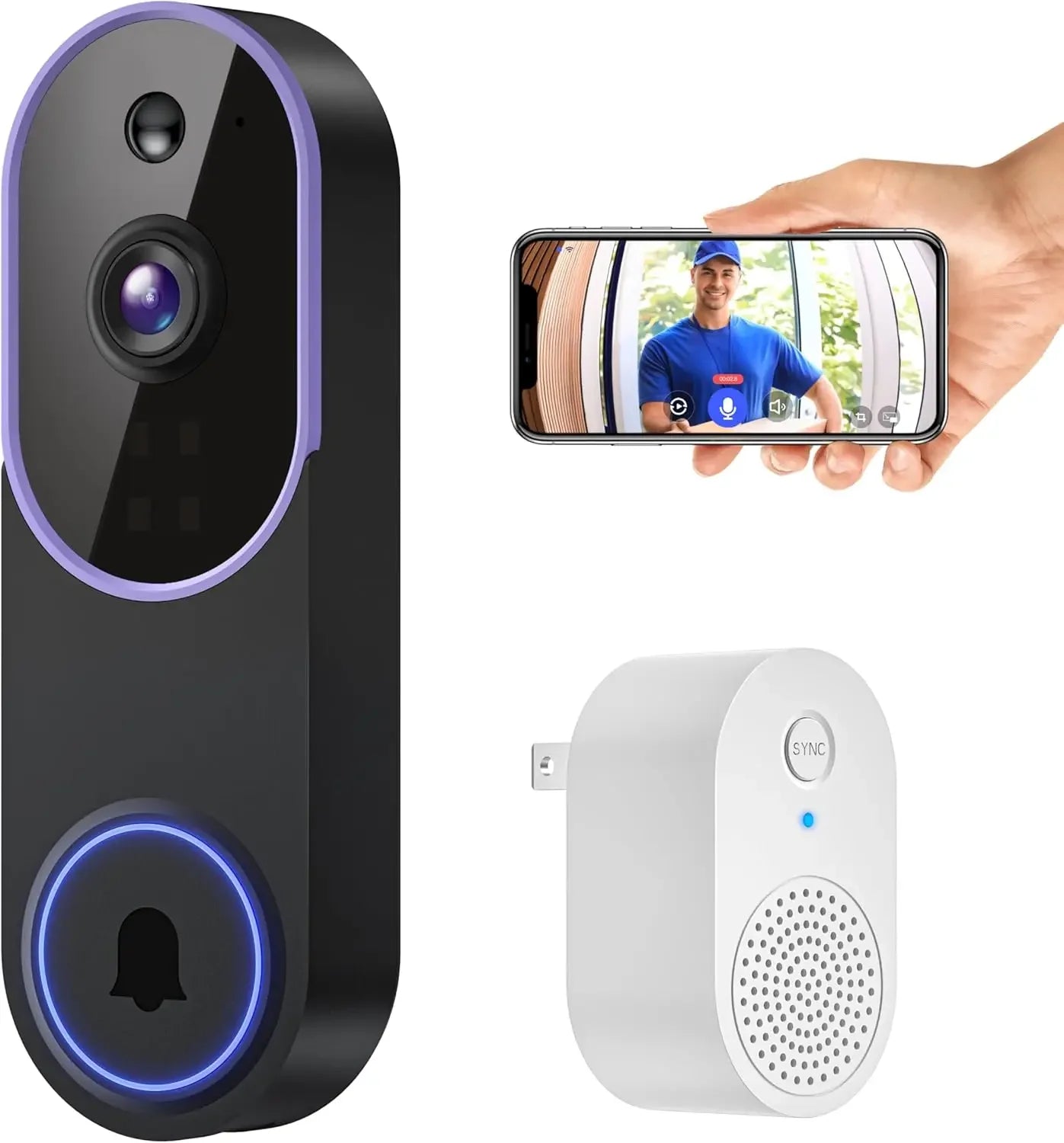 Smart Wireless Video Doorbell Camera with AI Detection, Night Vision, Cloud Storage, Battery Powered for Indoor Outdoor Use Peaceful Pleasures Health and Wellness United States