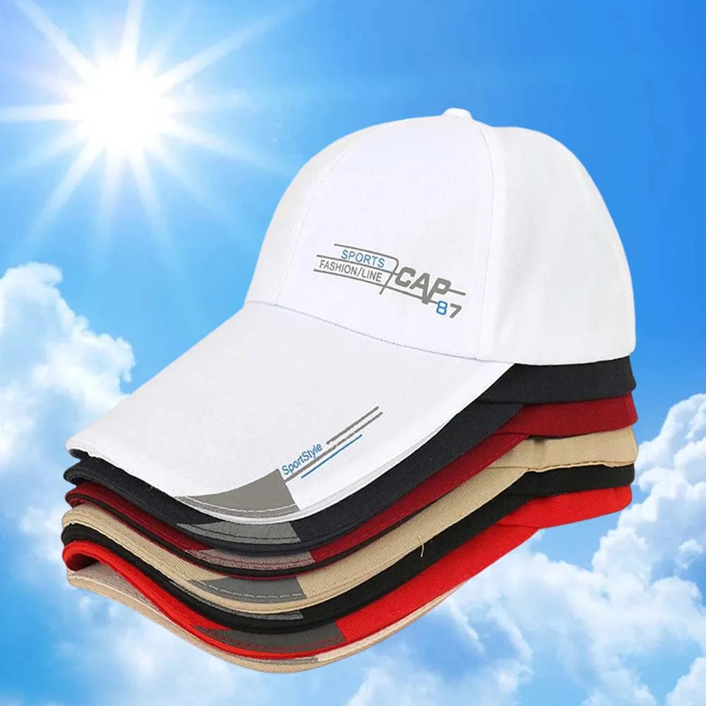 2026 Fashion Line Baseball Cap For Men Sports Cap Hat Fish Outdoor Long Visor Brim Shade Snapback Sun Hat Women's Summer Hat Peaceful Pleasures Health and Wellness