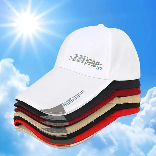 2026 Fashion Line Baseball Cap For Men Sports Cap Hat Fish Outdoor Long Visor Brim Shade Snapback Sun Hat Women's Summer Hat Peaceful Pleasures Health and Wellness