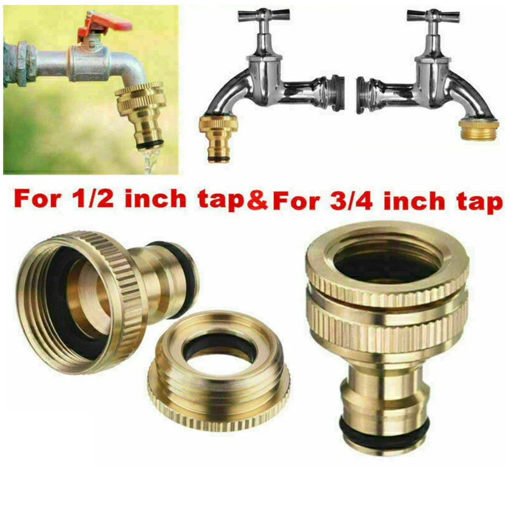 G3/4 to G1/2 Brass Hose Tap Quick Connector | Garden Fitting