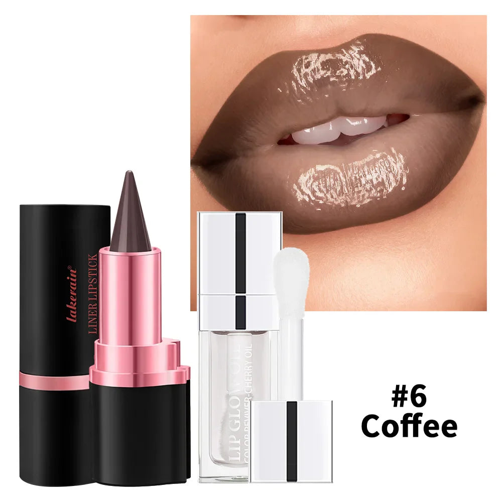 2-in-1 Lip Liner & Gloss Set – Long-Lasting Matte Lip Stain