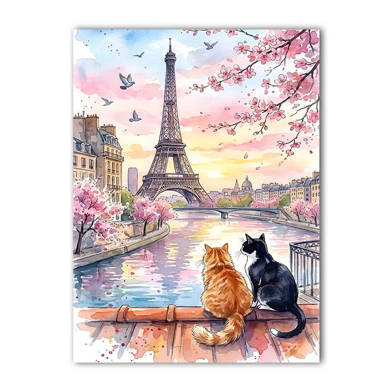 Landscape Wall Art Stunning Romantic Cat Couple Canvas Painting Nordic Style Poster Prints Bedroom Living Room Wall Decor Peaceful Pleasures Health and Wellness 06 50x70cm NoFrame China Mainland