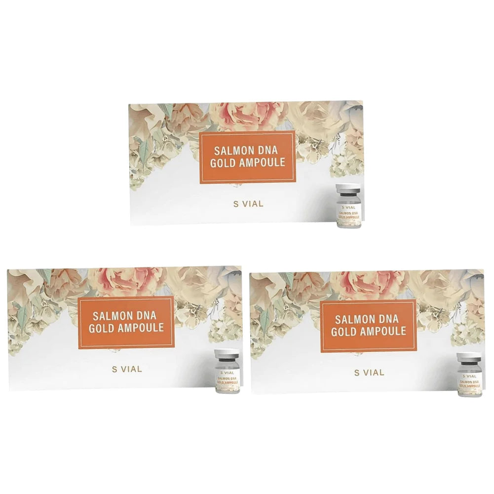 Salmon DNA Facial Essence Gold Ampoule Skin Booster Serum Kit Brightening Whitening Moisturizing Rejuvenation Care Skin Peaceful Pleasures Health and Wellness C