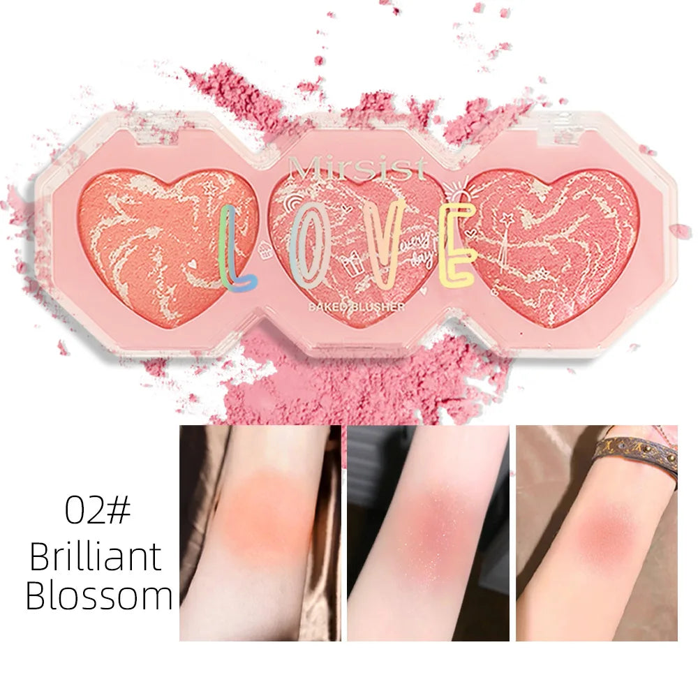 Mirsist 3-Color Cream Blush Palette – Highlighter & Contour