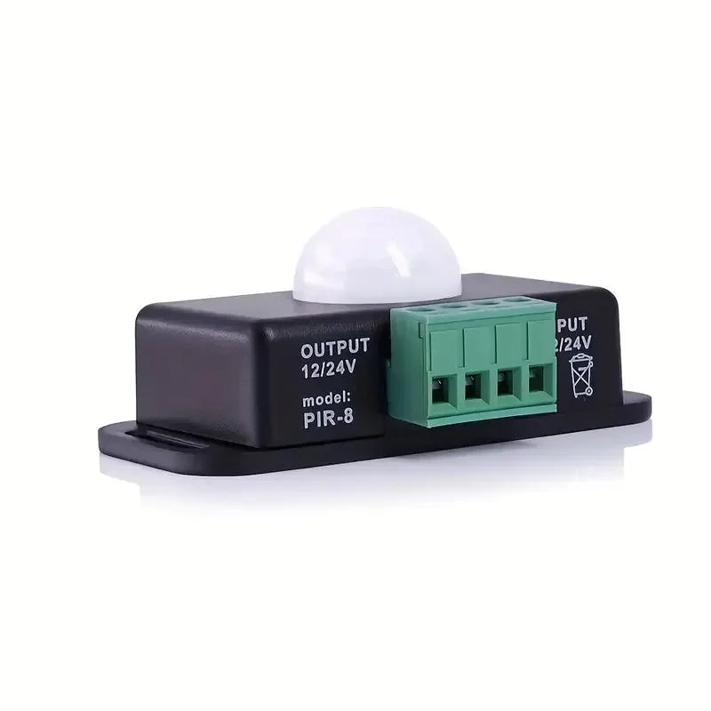 DC12V-24V 8A PIR Motion Sensor Switch Delay Adjust Infrared PIR Human Body Sensor Smart Switch Auto Sensor For LED Light Strip Peaceful Pleasures Health and Wellness Black