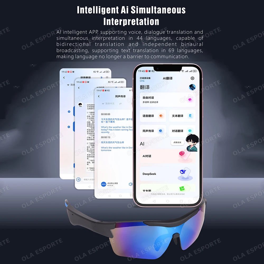 Newest Audio Outdoor Smart Glasses Wireless Bluetooth Call Music Cycling Sports Headphone UV Protection Sunglasses for Men Women Peaceful Pleasures Health and Wellness
