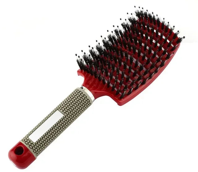 Women Detangler Hair Brush, Hairdressing Comb, Nylon Bristle, Scalp Massage, Tangle Teaser Peaceful Pleasures Health and Wellness Red