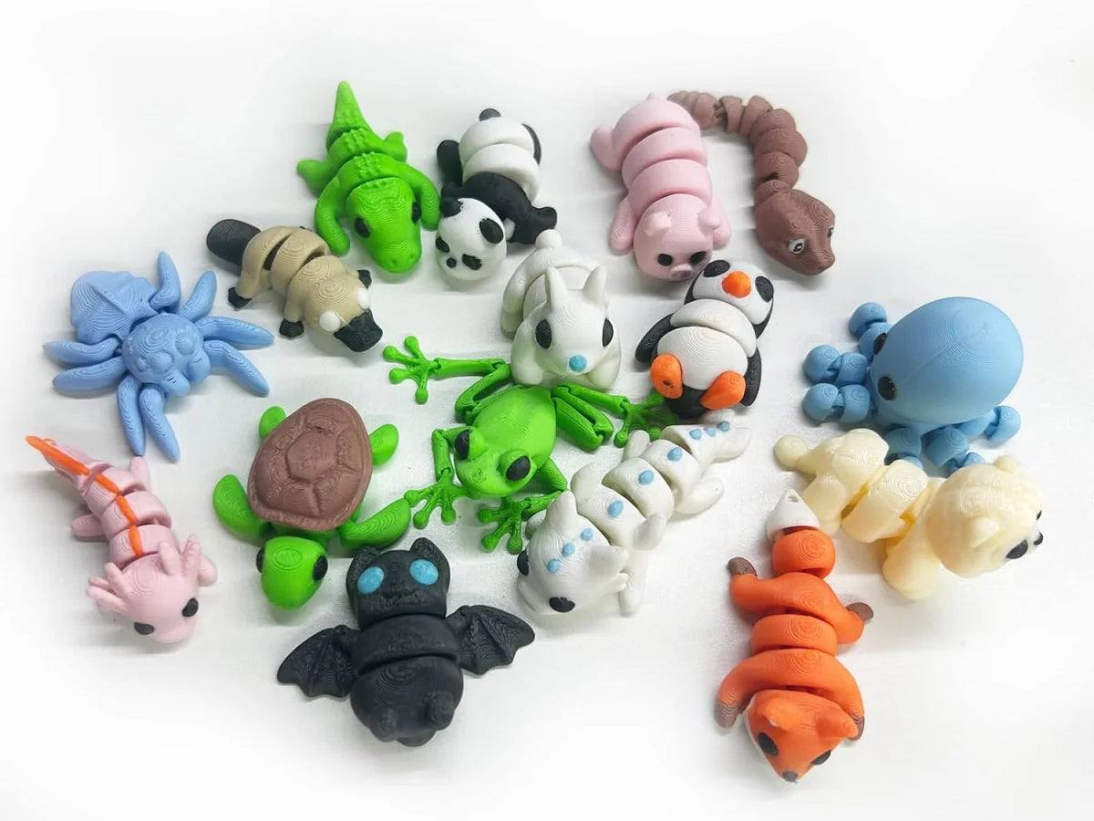 3D Printed Mini Animal Figurines Set – 8 or 16 Pcs | Kids Gift