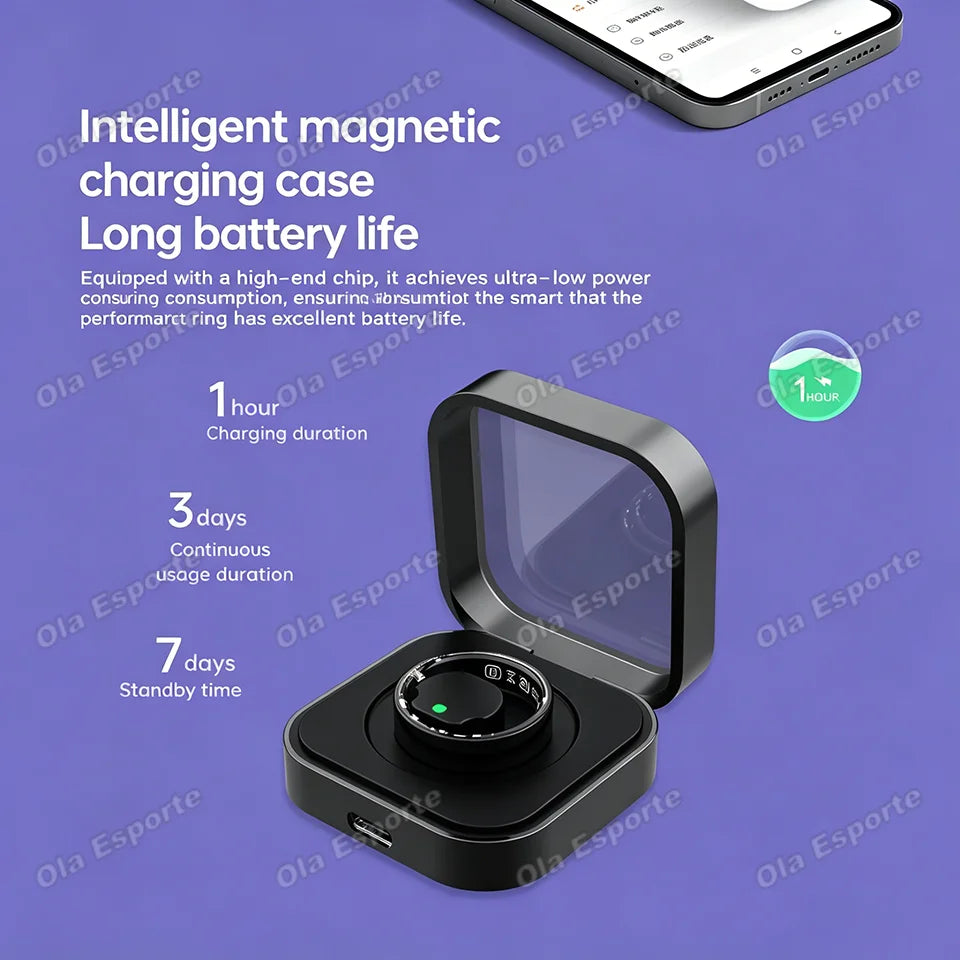 AI ECG Smart Ring – Heart Rate, Blood Pressure & Sleep Monitor