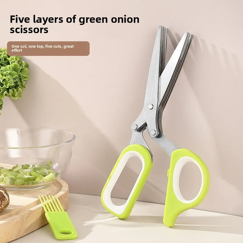 Multi-Layer Stainless Steel Herb & Vegetable Scissors Cutter