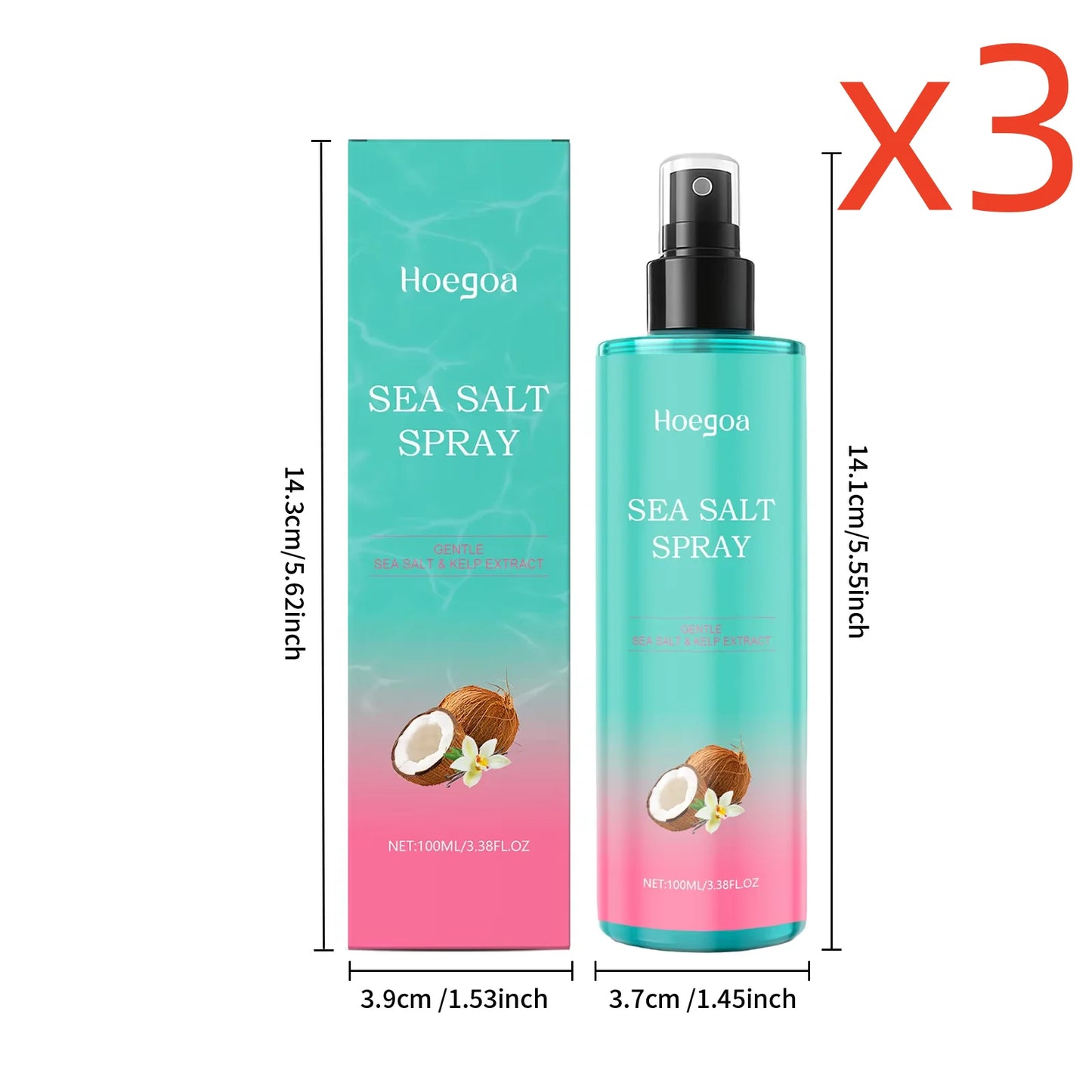 HOEGOA Sea Salt Hair Spray – No Wash, Oil Control & Shine