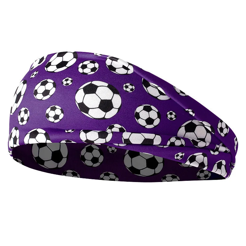 Women's Soccer Print Sports Headband | Elastic Sweatband