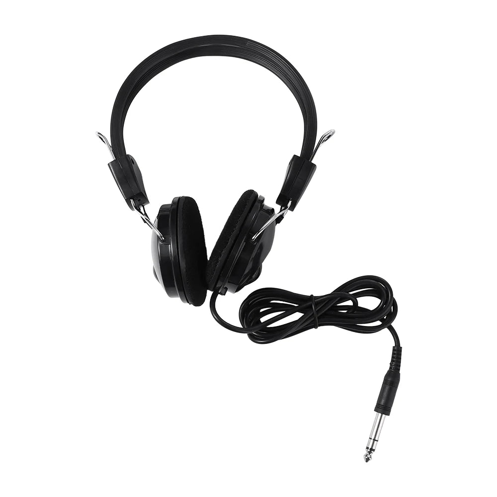 Handfree Black Drum Set with Wire Electric Piano Music Headphone Music Earphone Piano Earphone Wired Headset Peaceful Pleasures Health and Wellness Black