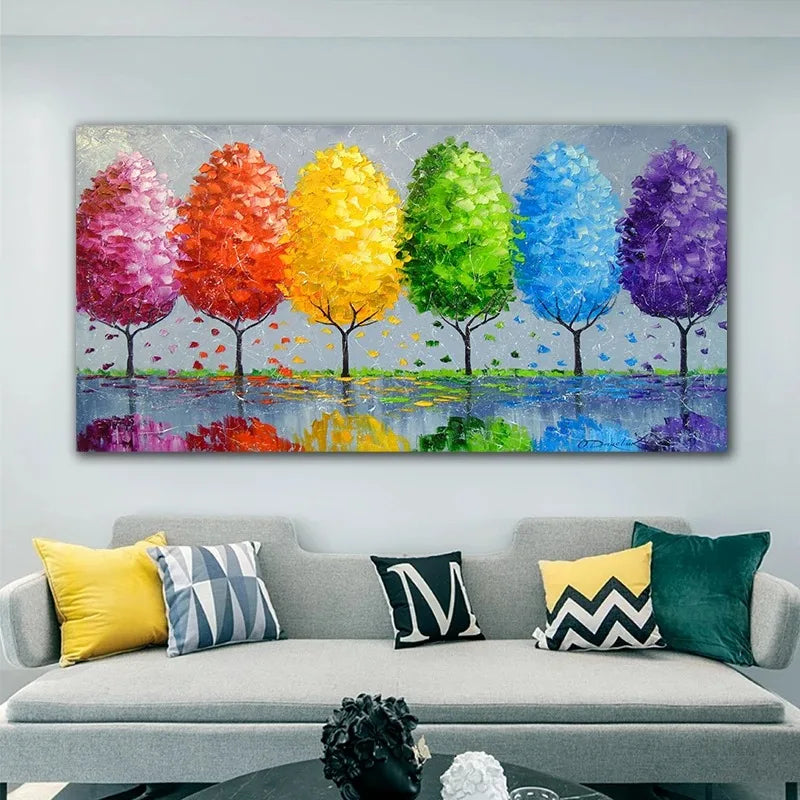 Abstract Luxury Flowers Canvas Painting, Golden Rich Tree, Wall Art Posters Money Tree Prints, Living Room, Porch, Home Decor Peaceful Pleasures Health and Wellness