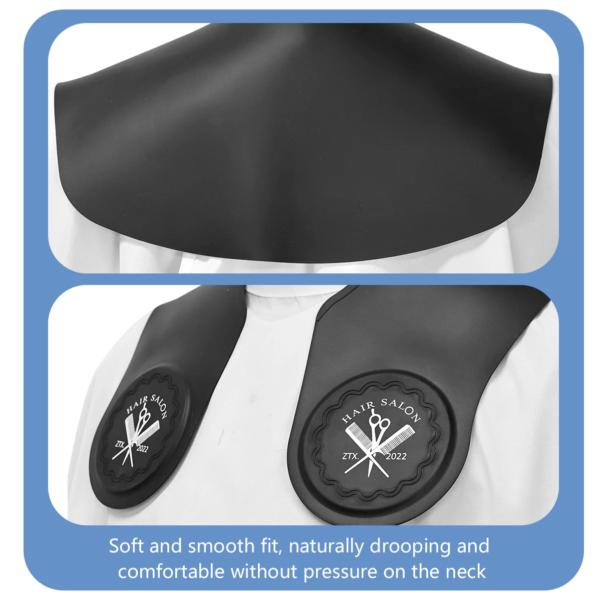 Black Silicone Waterproof Barber Hair Cutting Collar Hair Dyeing Shawls Neck Wrap Guard Haircut Shoulder Pad Scarf Styling Tool Peaceful Pleasures Health and Wellness