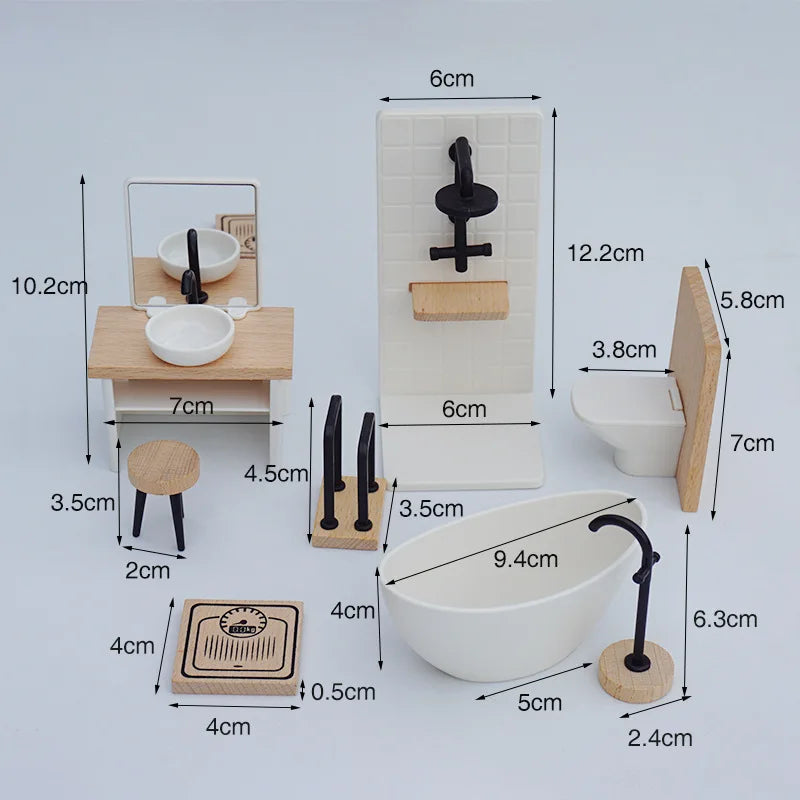 1:12 Dollhouse Simulation Bathroom Toy White Wash Basin Dollhouse 1/12 Dollhouse Simulation Toilet Model Furniture Miniature Peaceful Pleasures Health and Wellness