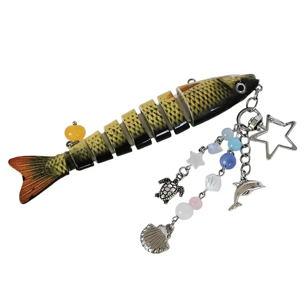 Multi-Jointed Simulation Fish Keychain – Backpack Pendant Gift
