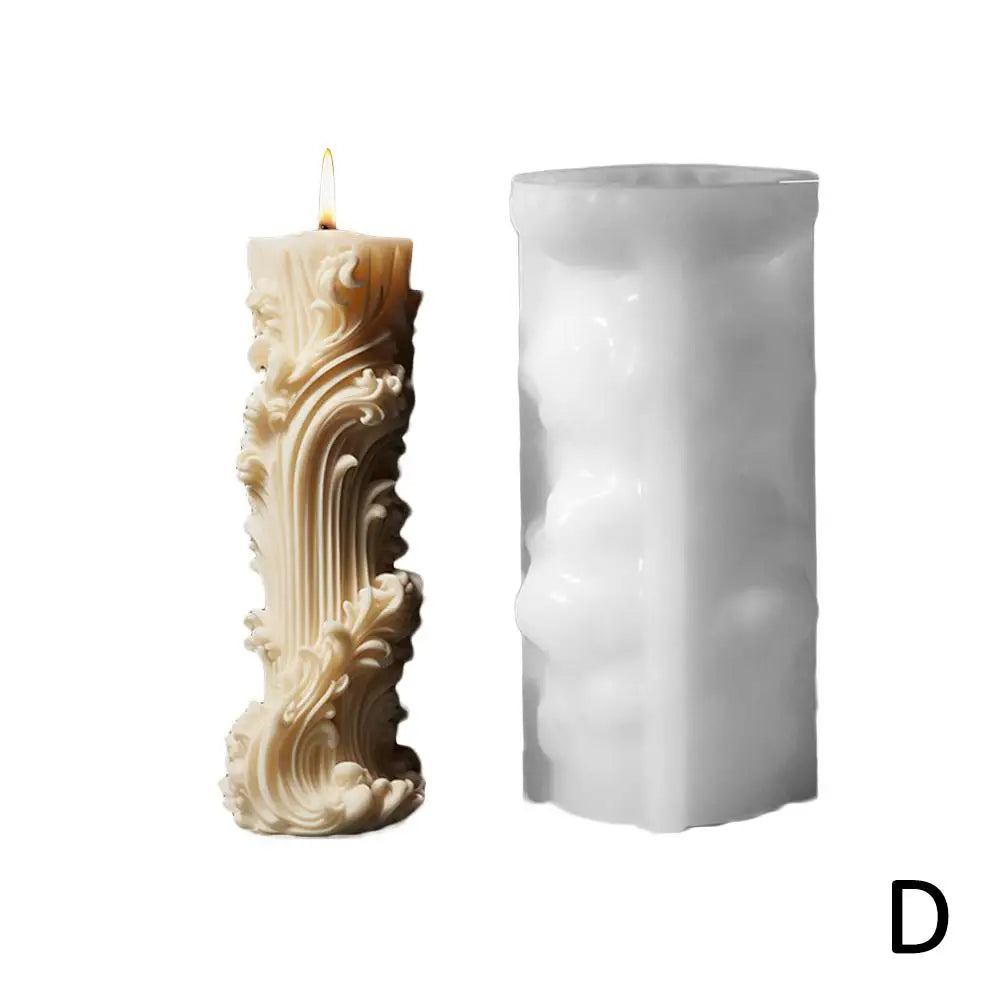 Roman Column Silicone Candle Mold – 5 European Cylinder Styles Silicone Candle Mold Peaceful Pleasures Health and Wellness D One Size