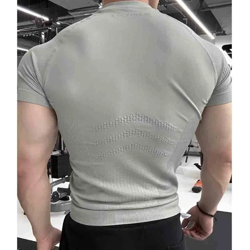 Men's Seamless Compression Running T-Shirt | Quick-Dry Sports Top