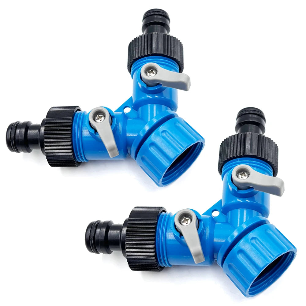 3/4'' Female Thread Shunt Valve Y-Shaped Quick Connector Garden Irrigation System Water Splitter Car Washing Water Controller Peaceful Pleasures Health and Wellness