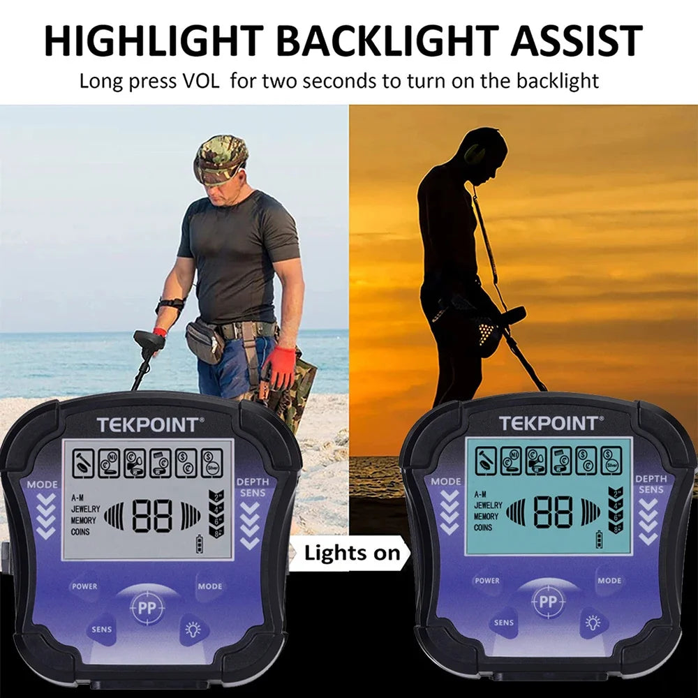 Professional MD8010 Metal Detector LCD Display 10" Waterproof Coil Gold Digger for Adults Kids Peaceful Pleasures Health and Wellness