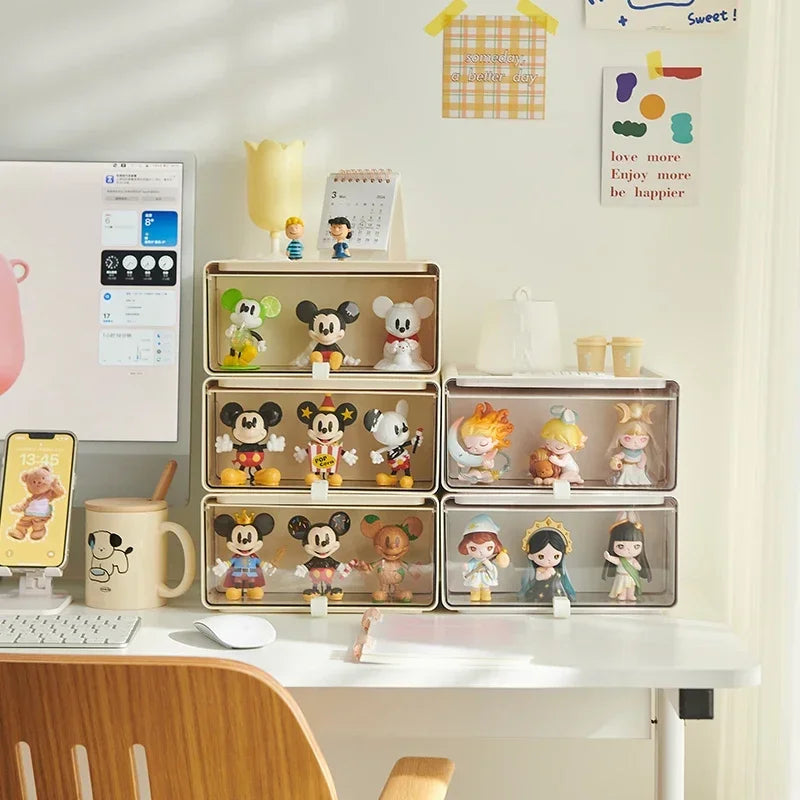Multifunction Drawer Plastic Storage Box Desk Room Blind Acrylic Transparent Organizer Toy Figures Display Makeup Jewelry Peaceful Pleasures Health and Wellness