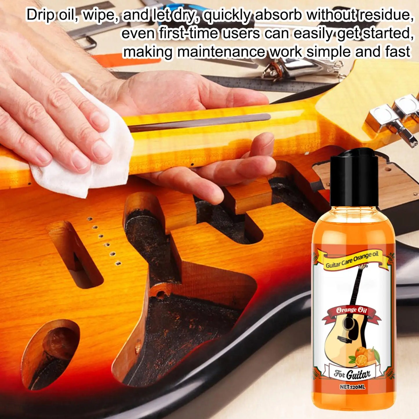 Guitar Fretboard Oil Cleaning Kit 120ml – Wood Conditioner