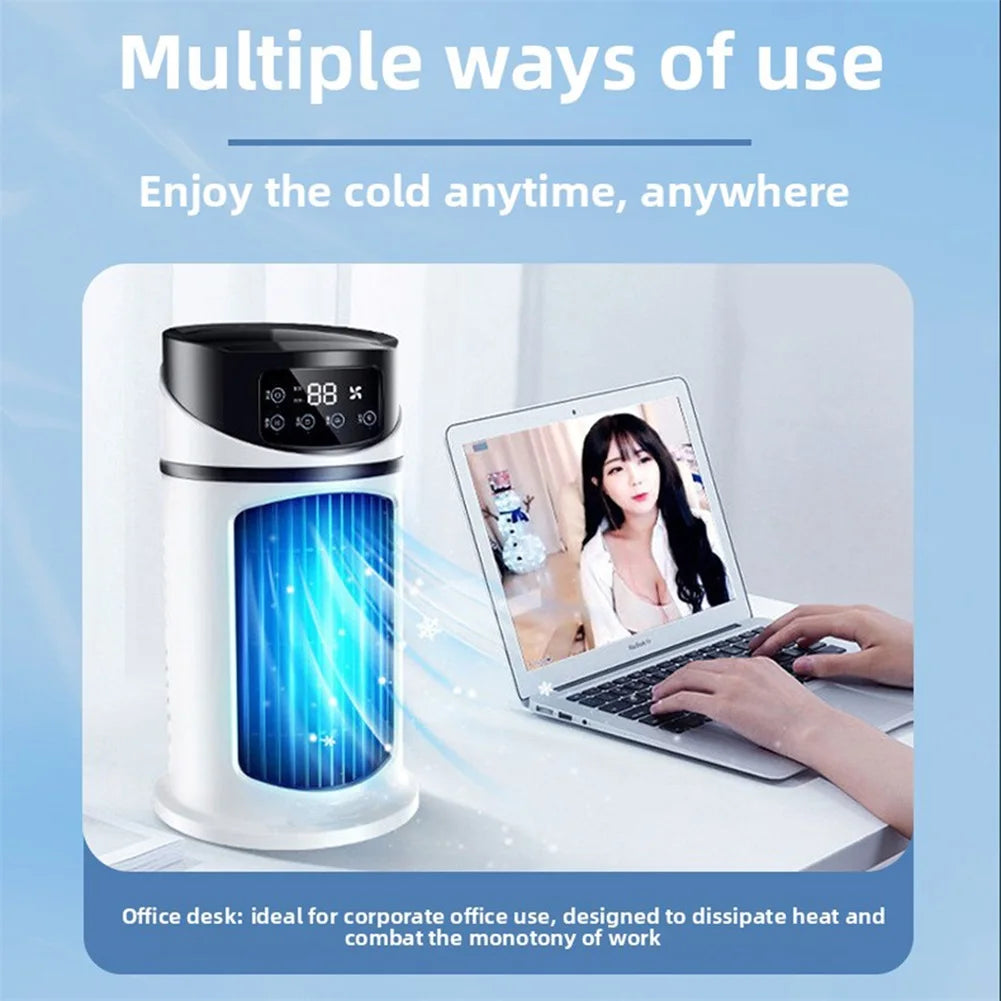 3-in-1 Portable Mini Air Cooler Fan & Humidifier | USB Desk Fan